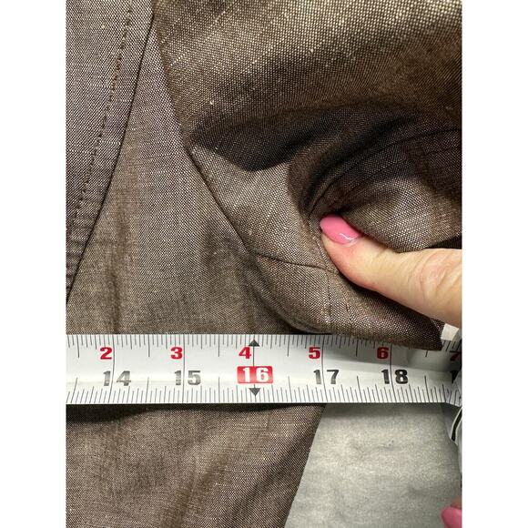 Tahari Linen Blend Skirt Suit Set Short Sleeve Belted Blazer & Flared Skirt Sz 6 - Picture 8 of 15